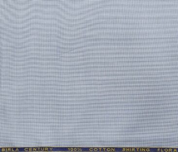 Birla Century Men's Cotton Structured 1.60 Meter Unstitched Shirt Fabric (Light Blue)