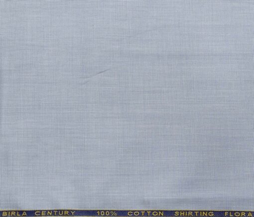 Birla Century Men's Cotton Structured 1.60 Meter Unstitched Shirt Fabric (Light Blue)