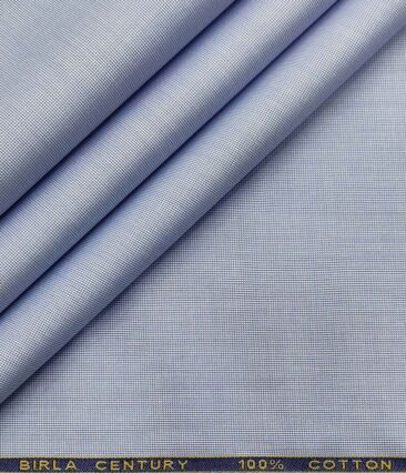 Birla Century Men's Cotton Structured 1.60 Meter Unstitched Shirt Fabric (Light Blue)