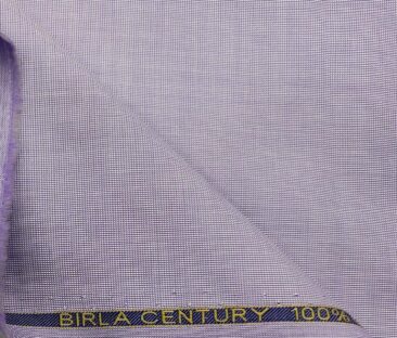 Birla Century Men's Cotton Structured 1.60 Meter Unstitched Shirt Fabric (Light Purple)