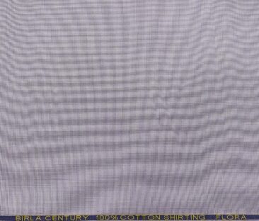 Birla Century Men's Cotton Structured 1.60 Meter Unstitched Shirt Fabric (Light Purple)