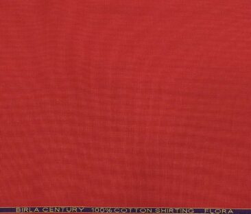 Birla Century Men's Cotton Structured 1.60 Meter Unstitched Shirt Fabric (Red)