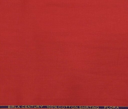 Birla Century Men's Cotton Structured 1.60 Meter Unstitched Shirt Fabric (Red)