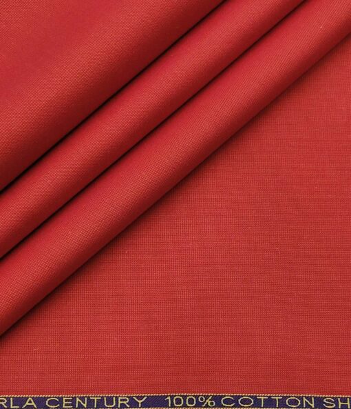 Birla Century Men's Cotton Structured 1.60 Meter Unstitched Shirt Fabric (Red)