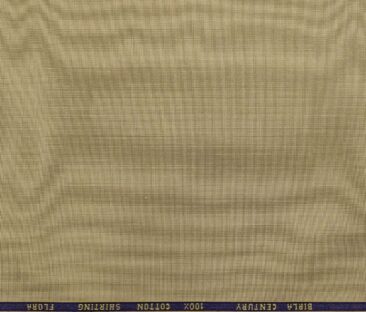 Birla Century Men's Cotton Structured 1.60 Meter Unstitched Shirt Fabric (Tortilla Brown)
