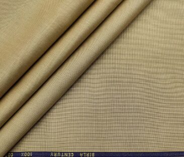 Birla Century Men's Cotton Structured 1.60 Meter Unstitched Shirt Fabric (Tortilla Brown)