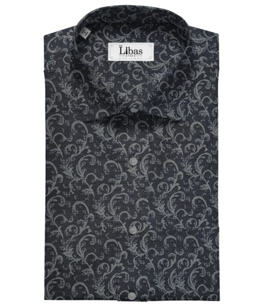 Birla Century Men's Cotton Jacquard 1.60 Meter Unstitched Shirt Fabric (Dark Blue)