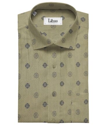 Birla Century Men's Cotton Jacquard 1.60 Meter Unstitched Shirt Fabric (Light Brown)