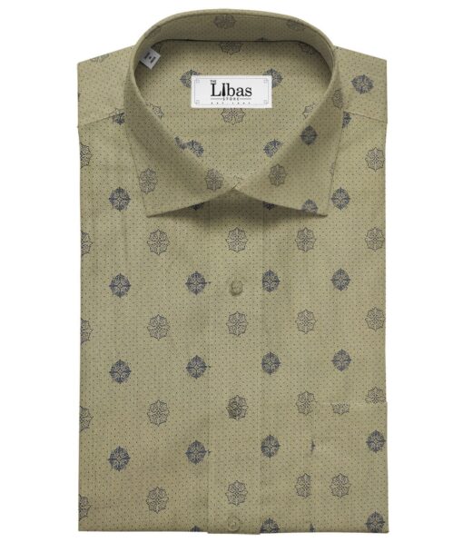 Birla Century Men's Cotton Jacquard 1.60 Meter Unstitched Shirt Fabric (Light Brown)