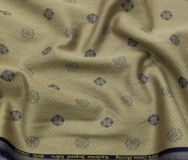 Birla Century Men's Cotton Jacquard 1.60 Meter Unstitched Shirt Fabric (Light Brown) - Image 5