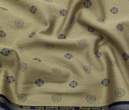 Birla Century Men's Cotton Jacquard 1.60 Meter Unstitched Shirt Fabric (Light Brown) - Image 5