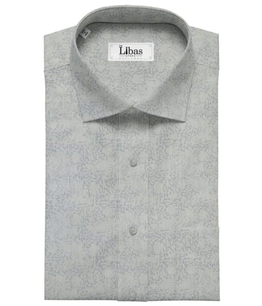 Birla Century Men's Cotton Jacquard 1.60 Meter Unstitched Shirt Fabric (Light Grey)