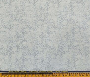Birla Century Men's Cotton Jacquard 1.60 Meter Unstitched Shirt Fabric (Light Grey)