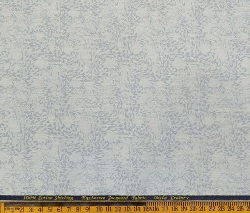 Birla Century Men's Cotton Jacquard 1.60 Meter Unstitched Shirt Fabric (Light Grey)