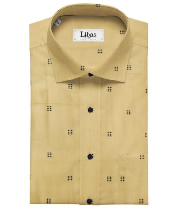 Exquisite Men's Cotton Printed 1.60 Meter Unstitched Shirt Fabric (Biscotti Beige)