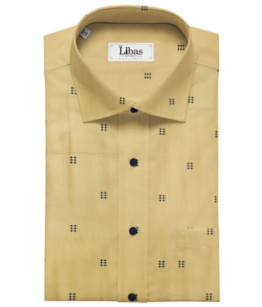 Exquisite Men's Cotton Printed 1.60 Meter Unstitched Shirt Fabric (Biscotti Beige)