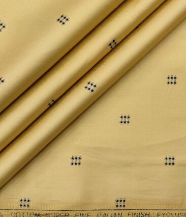 Exquisite Men's Cotton Printed 1.60 Meter Unstitched Shirt Fabric (Biscotti Beige)