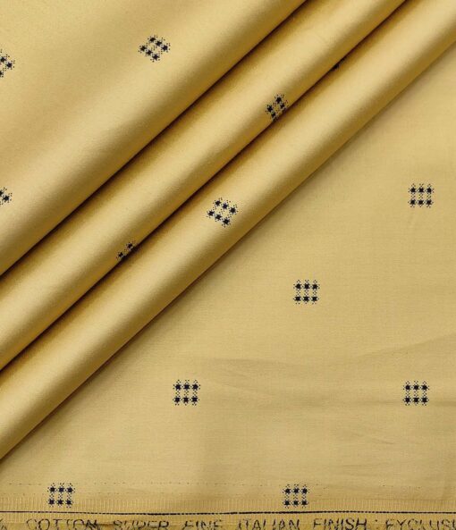 Exquisite Men's Cotton Printed 1.60 Meter Unstitched Shirt Fabric (Biscotti Beige)