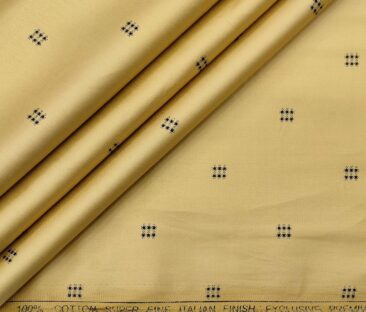 Exquisite Men's Cotton Printed 1.60 Meter Unstitched Shirt Fabric (Biscotti Beige)