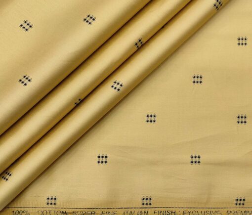 Exquisite Men's Cotton Printed 1.60 Meter Unstitched Shirt Fabric (Biscotti Beige)