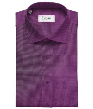 Tessitura Monti Men's Cotton Structured 1.60 Meter Unstitched Shirt Fabric (Dark Magenta)