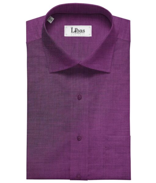 Tessitura Monti Men's Cotton Structured 1.60 Meter Unstitched Shirt Fabric (Dark Magenta)