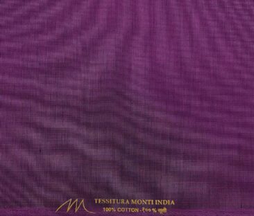 Tessitura Monti Men's Cotton Structured 1.60 Meter Unstitched Shirt Fabric (Dark Magenta)