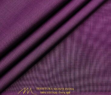 Tessitura Monti Men's Cotton Structured 1.60 Meter Unstitched Shirt Fabric (Dark Magenta)