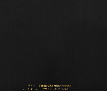 Tessitura Monti Men's Cotton Jacquard 1.60 Meter Unstitched Shirt Fabric (Black)