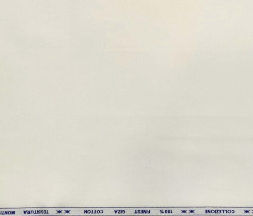 Tessitura Monti Men's Cotton Solids 1.60 Meter Unstitched Shirt Fabric (White)