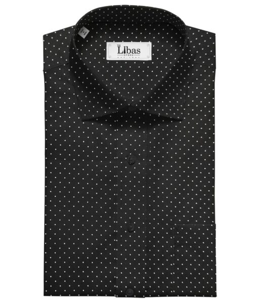 Monza Men's Cotton Printed 1.60 Meter Unstitched Shirt Fabric (Black)