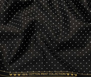 Monza Men's Cotton Printed 1.60 Meter Unstitched Shirt Fabric (Black)