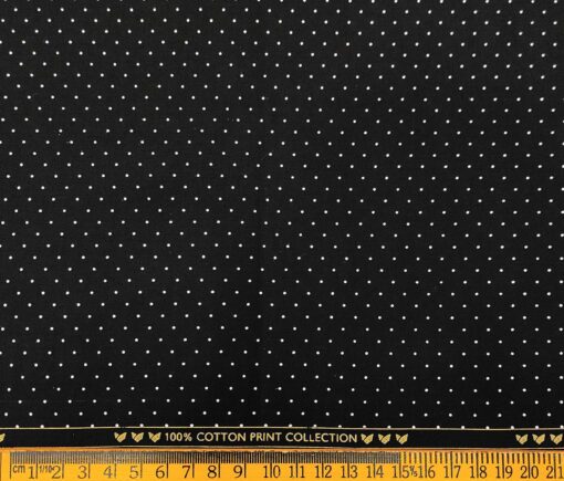 Monza Men's Cotton Printed 1.60 Meter Unstitched Shirt Fabric (Black)