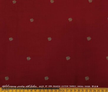 Nemesis Men's Cotton Printed Unstitched Shirt Fabric (Dark Maroon)