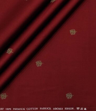 Nemesis Men's Cotton Printed Unstitched Shirt Fabric (Dark Maroon)
