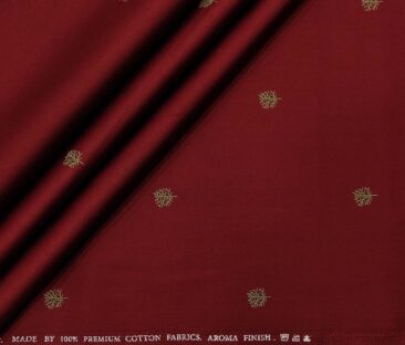 Nemesis Men's Cotton Printed Unstitched Shirt Fabric (Dark Maroon)