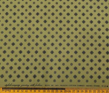 Nemesis Men's Cotton Printed Unstitched Shirt Fabric (Green)