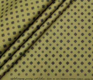 Nemesis Men's Cotton Printed Unstitched Shirt Fabric (Green)