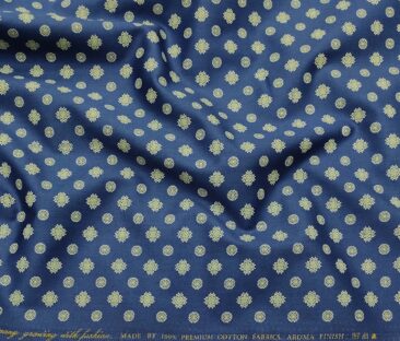 Nemesis Men's Cotton Printed Unstitched Shirt Fabric (Royal Blue)
