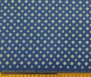 Nemesis Men's Cotton Printed Unstitched Shirt Fabric (Royal Blue)