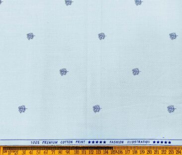 Nemesis Men's Cotton Printed Unstitched Shirt Fabric (Sky Blue)
