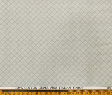 PeeGee Men's Cotton Printed 1.60 Meter Unstitched Shirt Fabric (Light Grey)