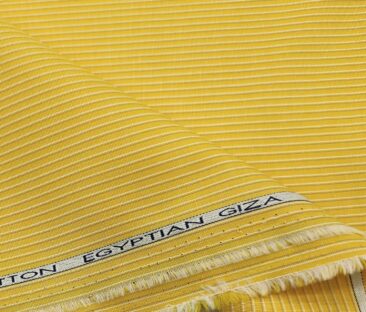 Raymond Men's Cotton Striped Unstitched Shirt Fabric (Yellow)