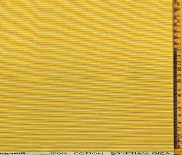 Raymond Men's Cotton Striped Unstitched Shirt Fabric (Yellow)