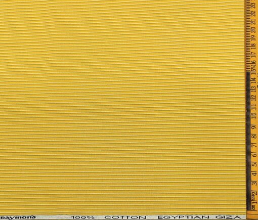Raymond Men's Cotton Striped Unstitched Shirt Fabric (Yellow)