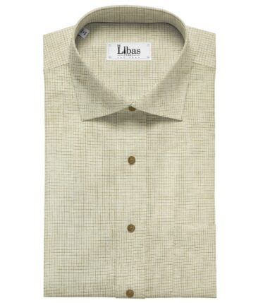 Raymond Men's Linen Checks Unstitched Shirt Fabric (Cream)