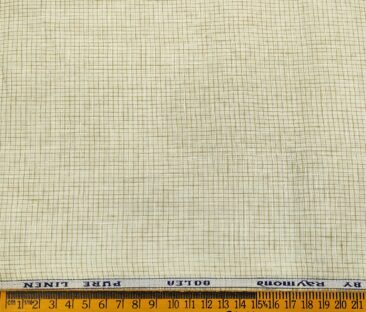 Raymond Men's Linen Checks Unstitched Shirt Fabric (Cream)