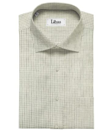 Raymond Men's Linen Checks Unstitched Shirt Fabric (Creamish White)