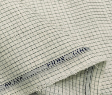 Raymond Men's Linen Checks Unstitched Shirt Fabric (Creamish White)