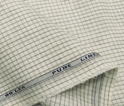 Raymond Men's Linen Checks Unstitched Shirt Fabric (Creamish White)